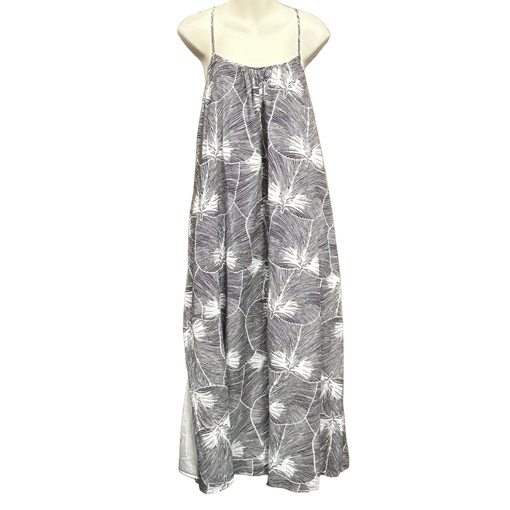 Banana Republic cotton maxi dress black white print dress Size 0 Petite lined